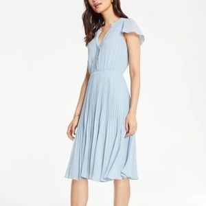 Ann Taylor Light Blue Pleated Dress